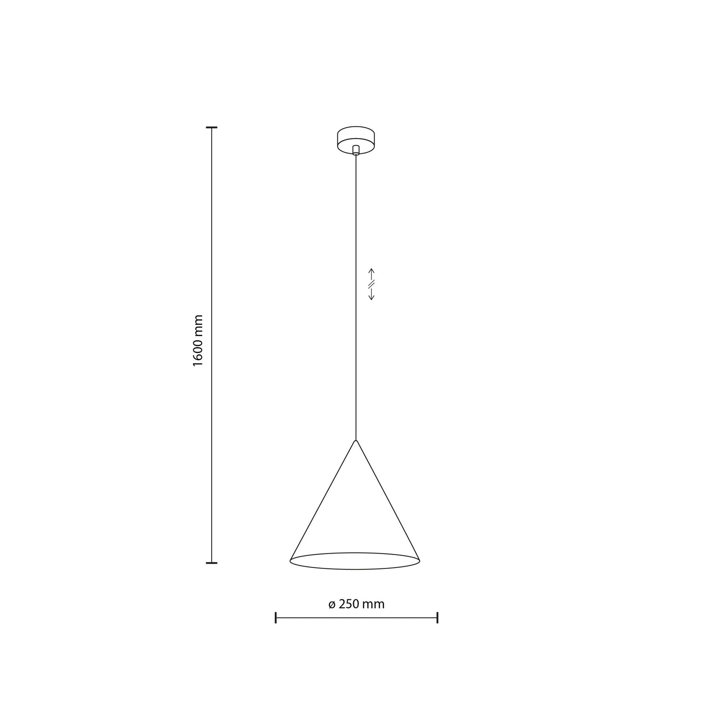 CONO Black Medium Modern Minimalist Pendant Light