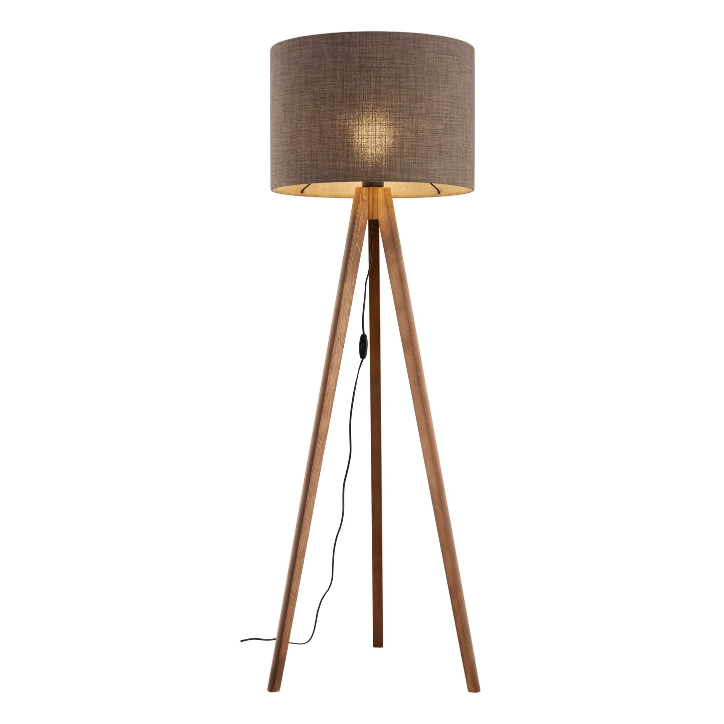 GRAND Walnut Brown Mid-Century Modern Floor Lamp