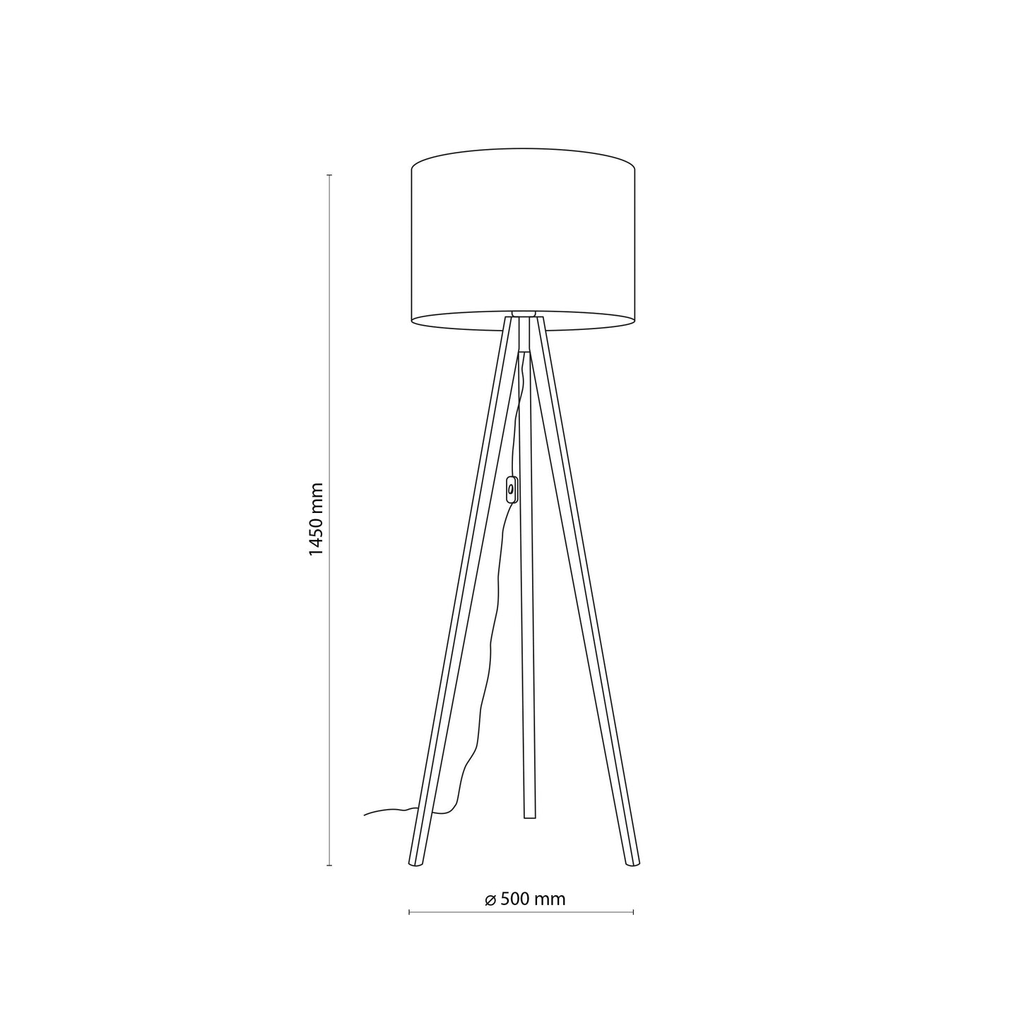 GRAND Pine Linen Mid-Century Modern Floor Lamp