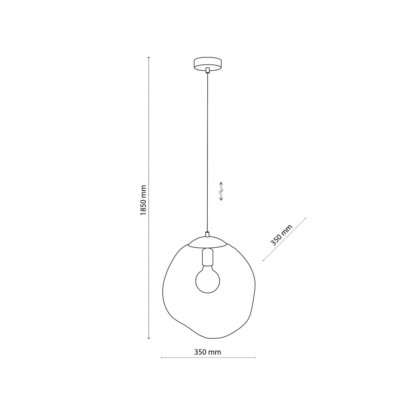 SOL Large Transparent Glass Pendant Light