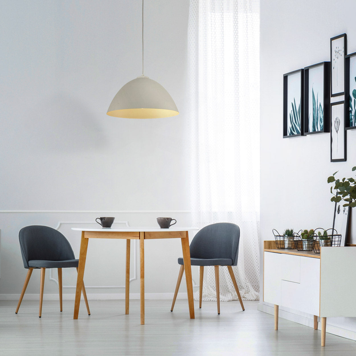 FARO Beige Mid-Century Modern Pendant Light M