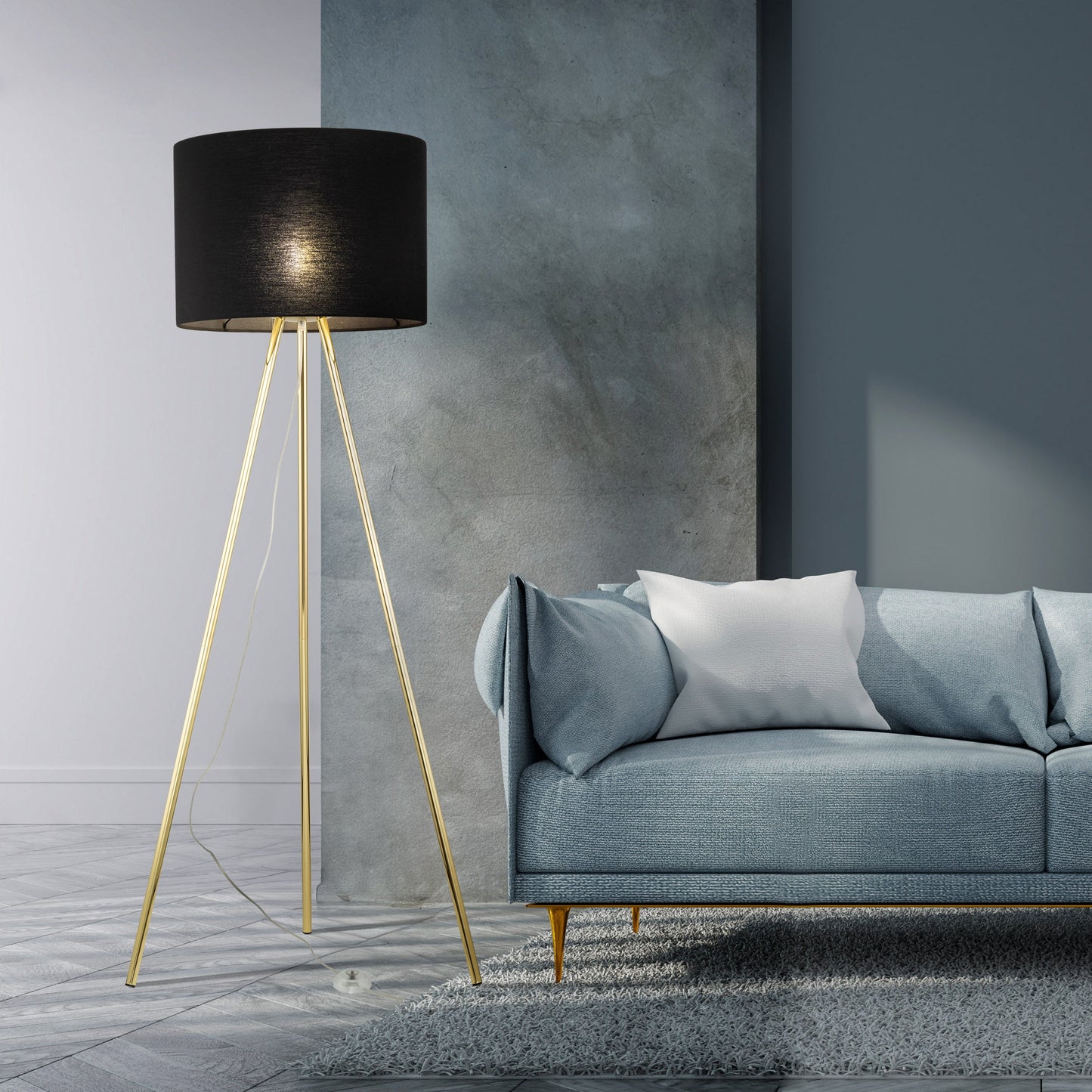 UMBERTO Black Modern Floor Lamp