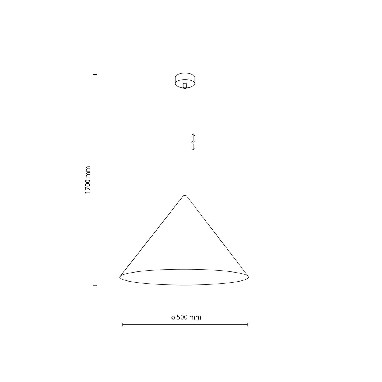 CONO Black Extra Large Modern Minimalist Pendant Light