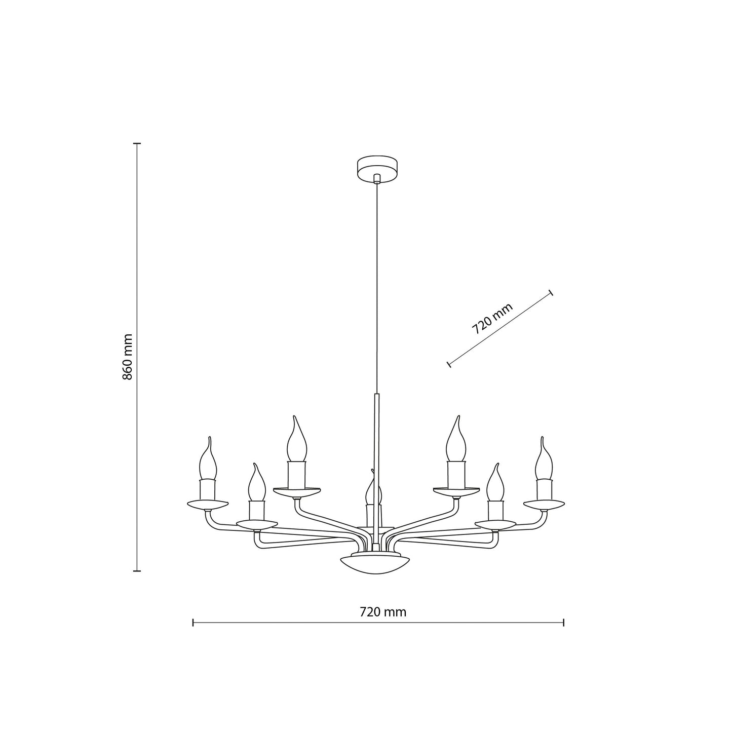 LIMAL White Vintage Candle Pendant Light