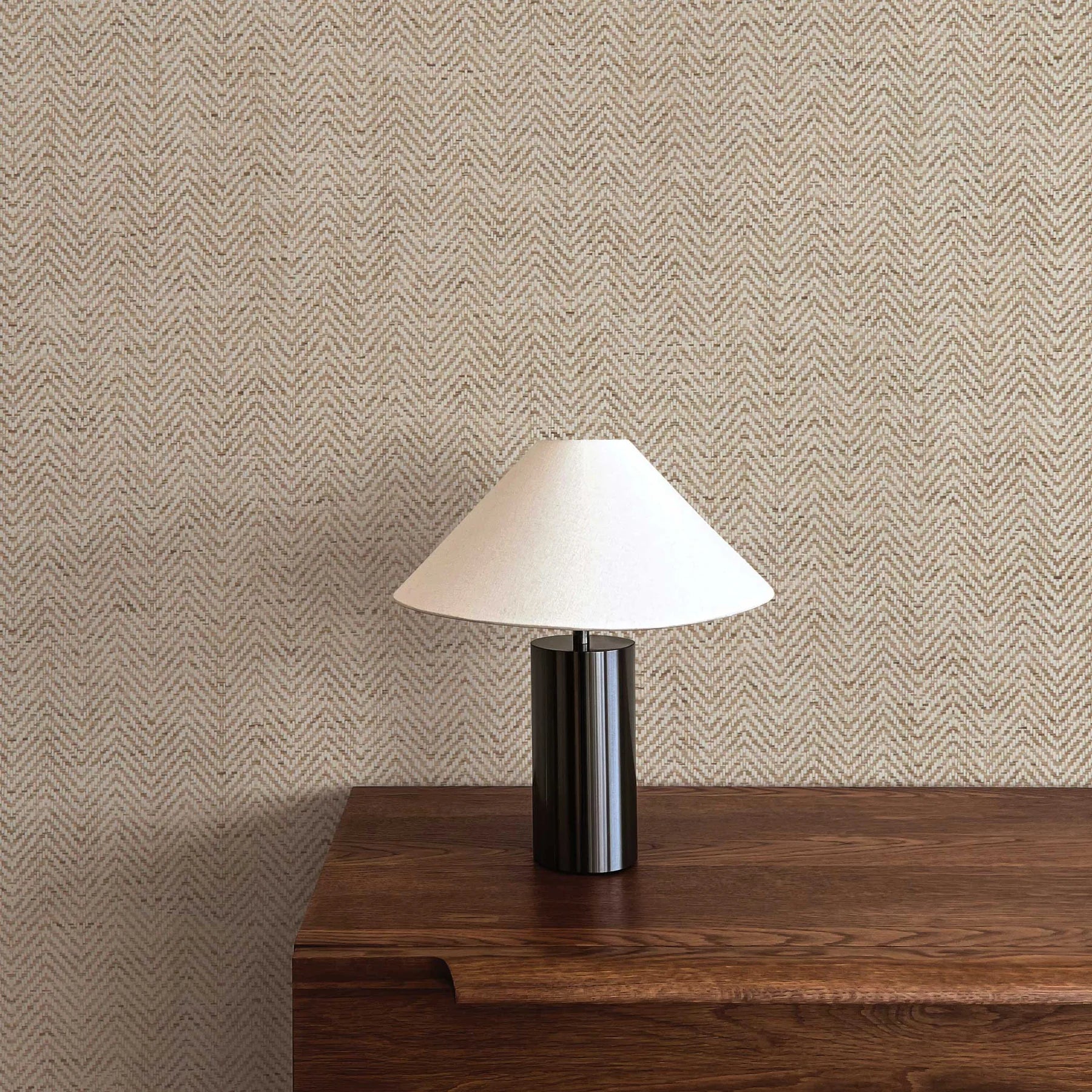 Mid-scale Herringbone Paperweave Wallpaper