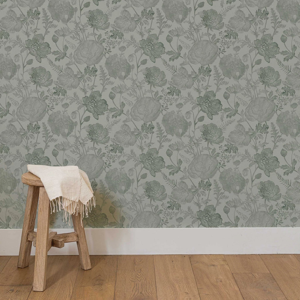 Poppies Textured Peel and Stick Wallpaper by Pure Salt