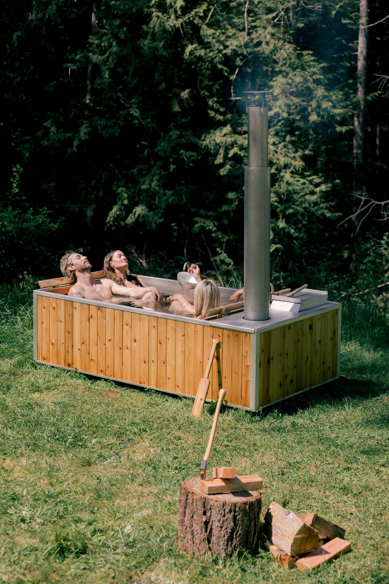 Group Wood Burning Hot Tub